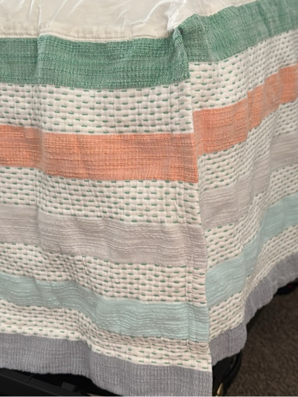 Pottery Barn Kids Pastel Striped A-Line Skirt in White, Mint & Peach